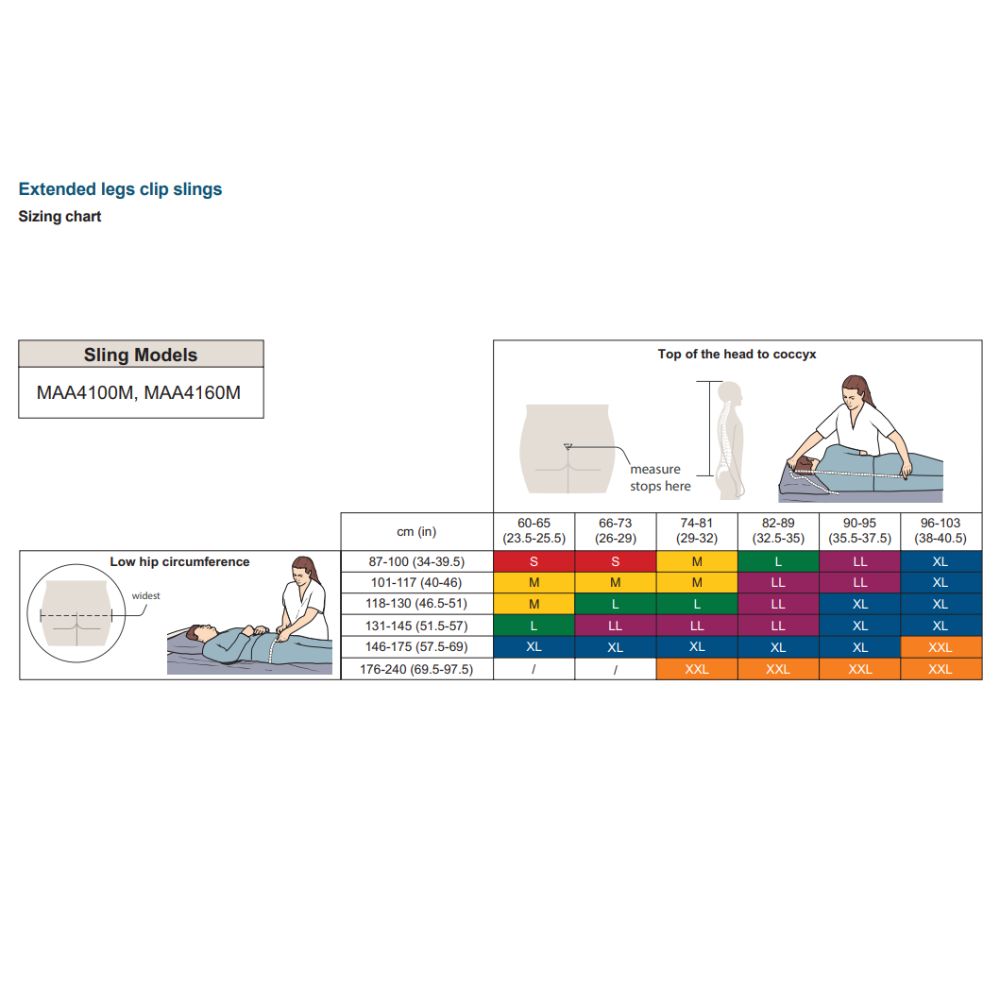 Arjo Clip Bathing Sling with Unpadded & Extended Legs