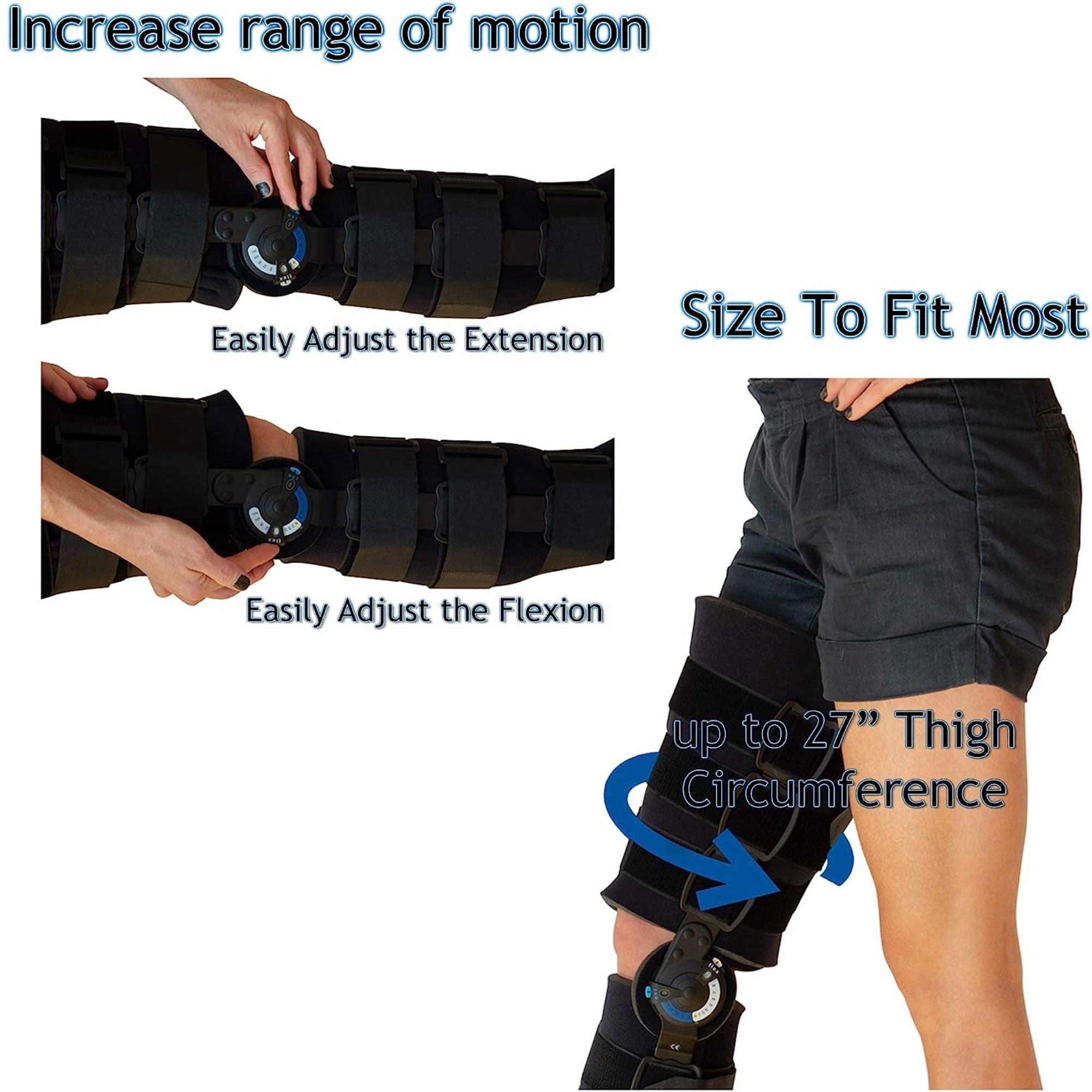 Ossur Post-Op Knee Brace: Range of Motion Control Hinged Immobilization