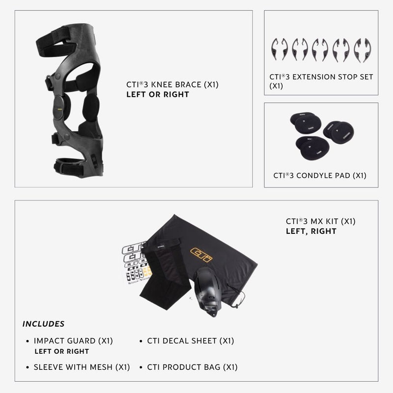 Close-up image of Ossur CTi®3 Knee Brace Bundle (Single) - MOTOCROSS EDITION