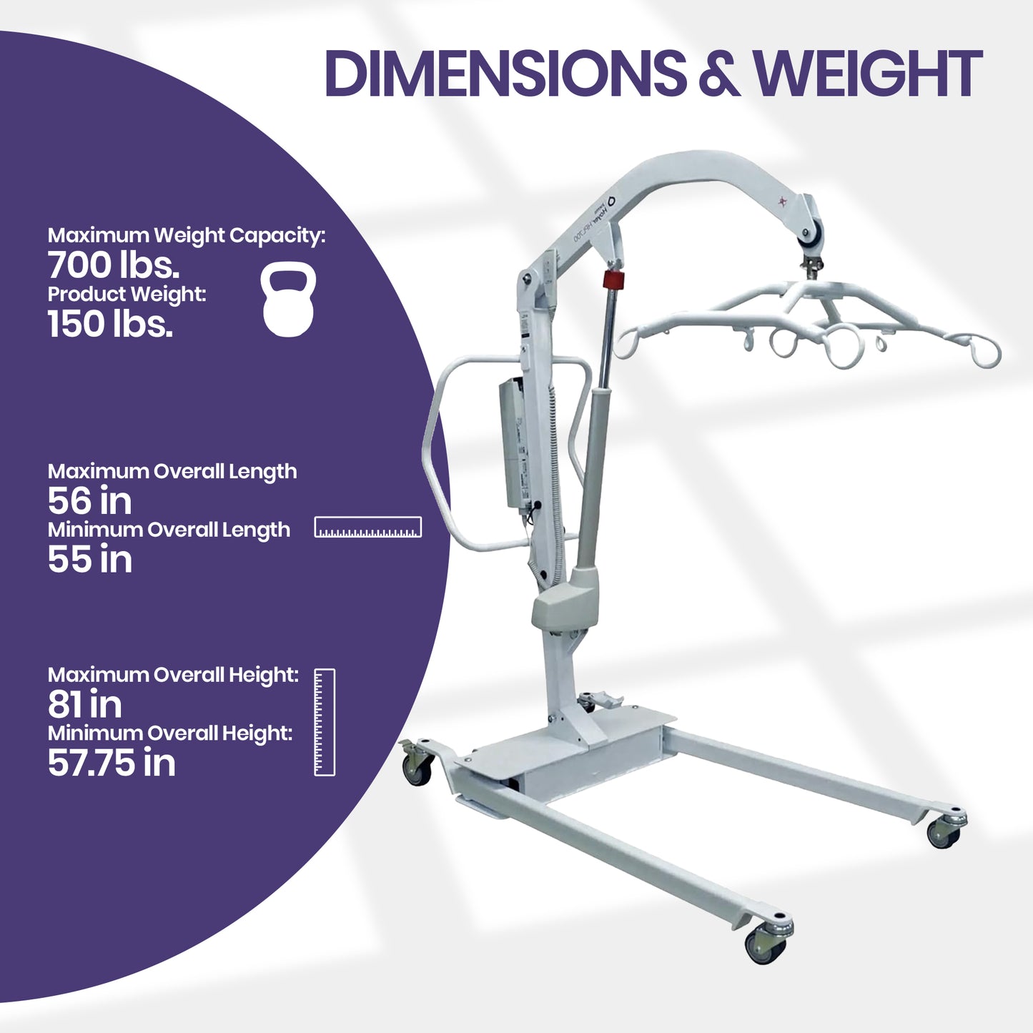 Hoyer HPL700 Electric Mobile Bariatric Patient Lift