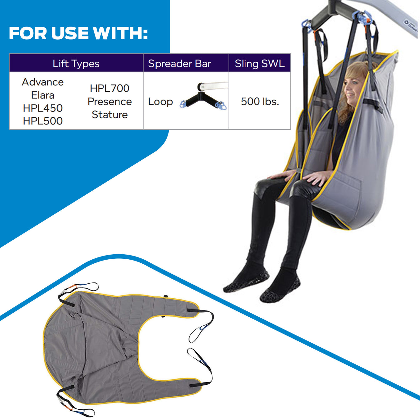 Hoyer Full Back Padded Loop Sling – ShopOrthopedics