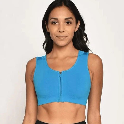 A balancing sports bra with orthopedic back support for a practical  feminine look