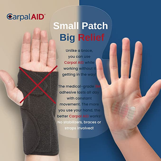CarpalAID Carpal Tunnel Syndrome Relief - Self Adhesive Support for Relief (Small 5PC)