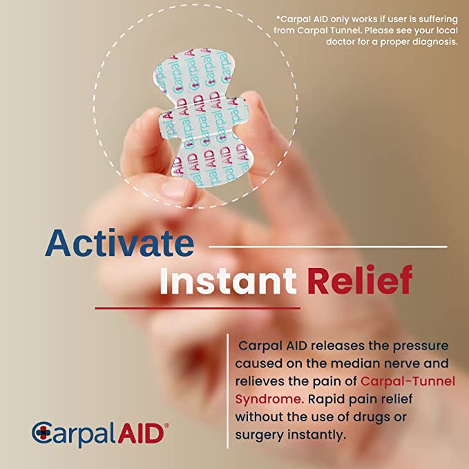 CarpalAID Carpal Tunnel Syndrome Relief - Self Adhesive Support for Relief (Small 5PC)